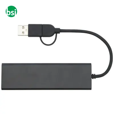 Rise RCS recycled aluminium USB 2.0 hub - Immagine 4