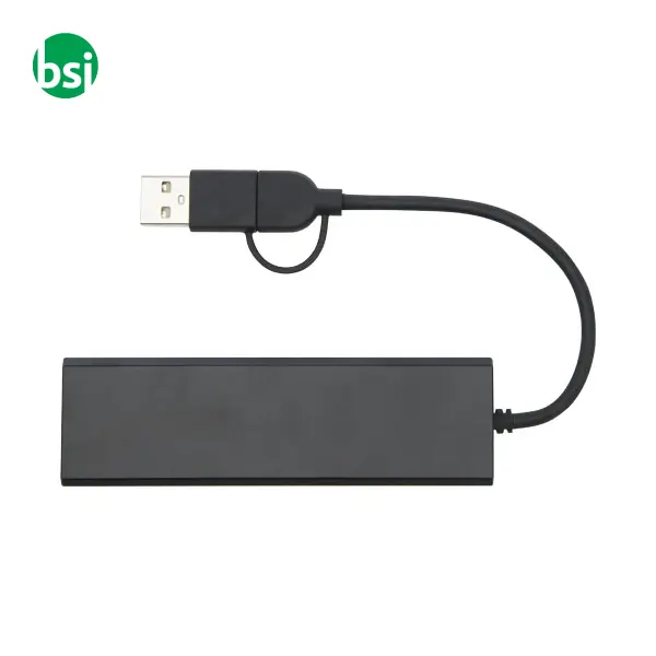 Rise RCS recycled aluminium USB 2.0 hub -  4