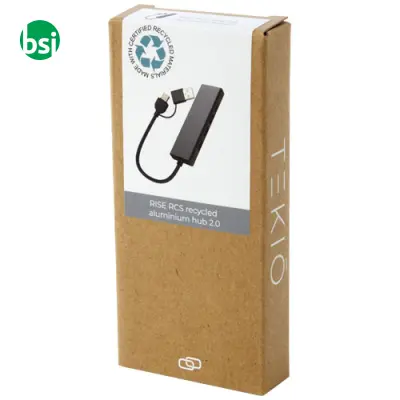Rise RCS recycled aluminium USB 2.0 hub - Immagine 3