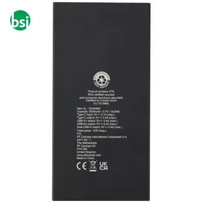 Connect 5000 mAh RCS recycled aluminium power bank - 124349 - Immagine 5