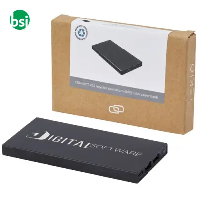 Connect 5000 mAh RCS recycled aluminium power bank - 124349 - Immagine 2