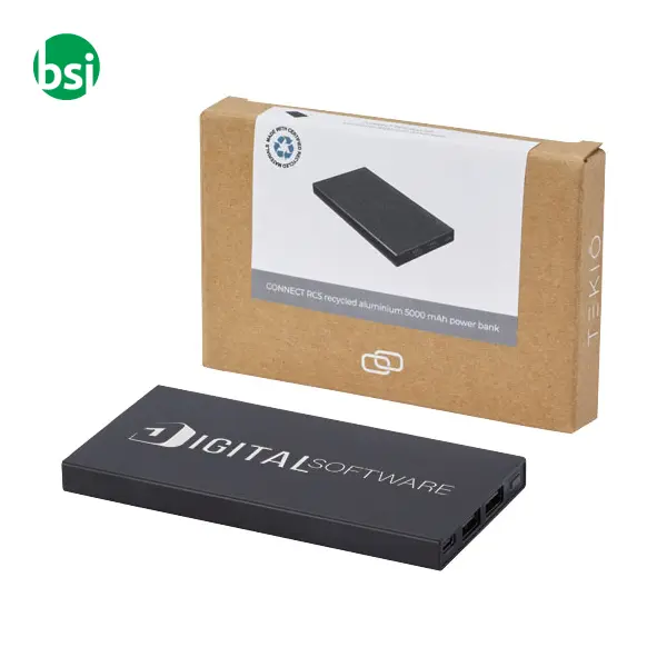 Connect 5000 mAh RCS recycled aluminium power bank - 124349 -  2