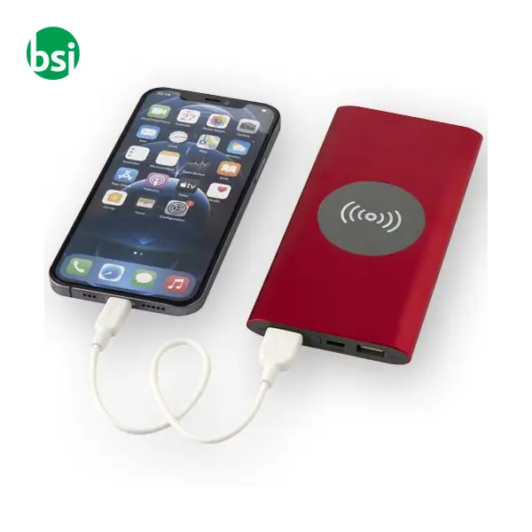Juice 8000 mAh Type-C recycled aluminium wireless power bank -  7