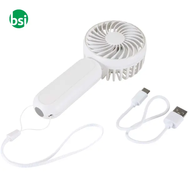 Recycled plastic portable fan with print AERVIA -  6