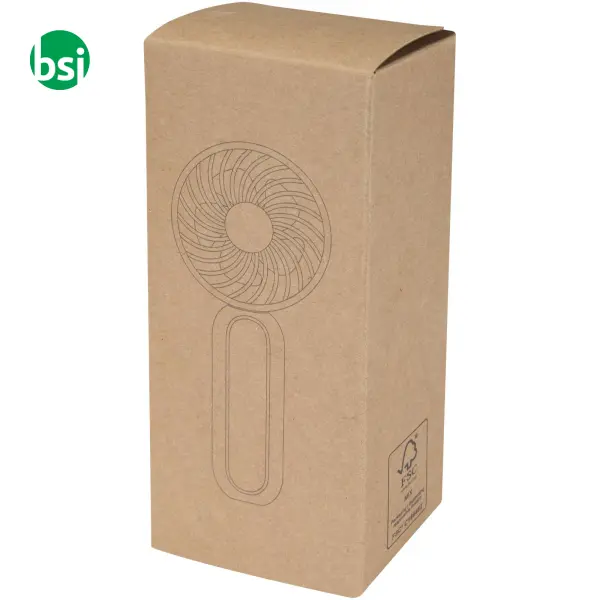 Recycled plastic portable fan with print AERVIA -  3