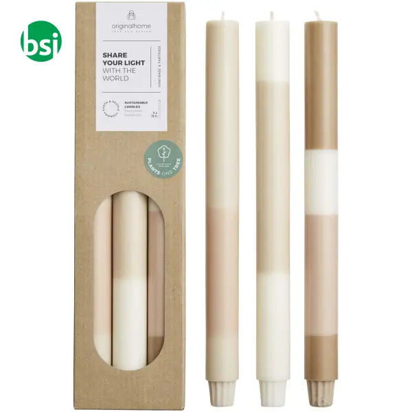 Set of 3 Originalhome limestone effect candles -  1