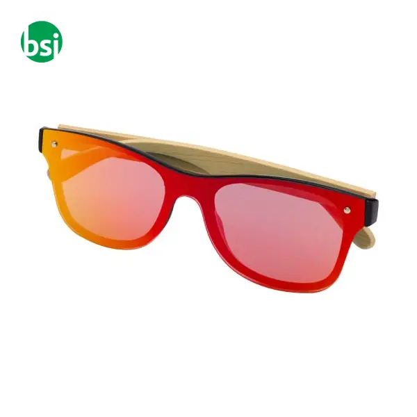Tan sunglasses with bamboo temples -  4