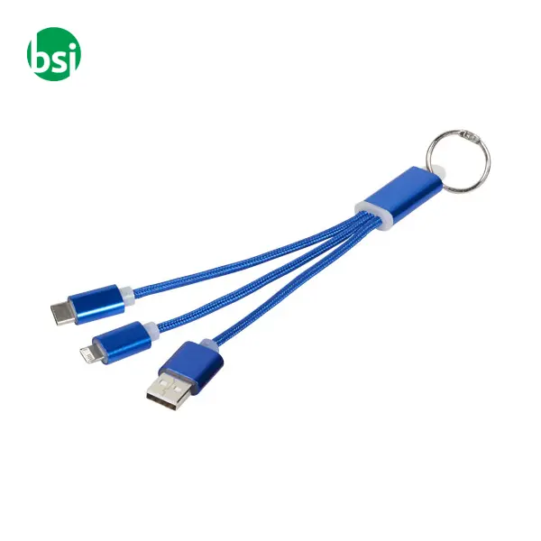 Metal 3-in-1 charging cable with keychain -  7