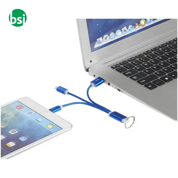 Metal 3-in-1 charging cable with keychain -  5