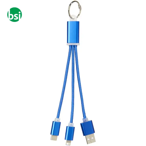 Metal 3-in-1 charging cable with keychain -  4