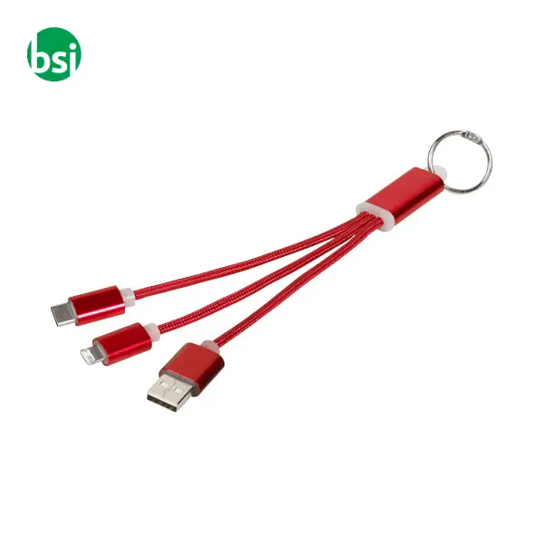 Metal 3-in-1 charging cable with keychain -  8