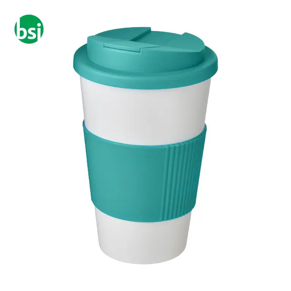 Americano 350ml tumbler with grip & spill-proof lid  - 210696 -  10