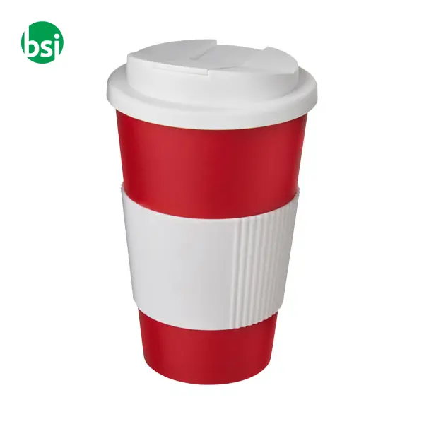 Americano 350ml tumbler with grip & spill-proof lid  - 210696 -  18