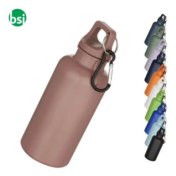 400 ml recycled plastic bottle with carabiner Oregon -  1