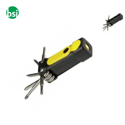Octo 8-in-1 RCS recycled plastic screwdriver set with torch