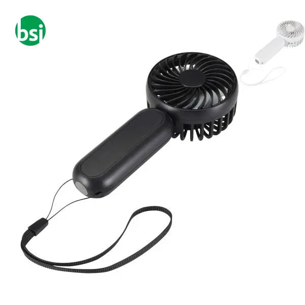 Recycled plastic portable fan with print AERVIA -  1